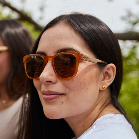 SWEET EMOTION - CARAMEL TRANSLUCENT // Gafas de Sol con Madera