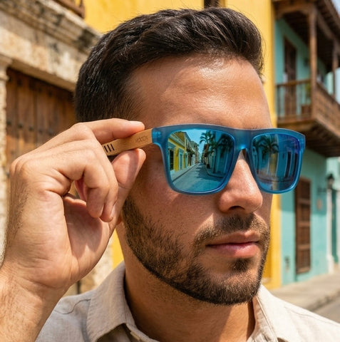 THE WIZARD - BLUE // Gafas de Sol con Madera
