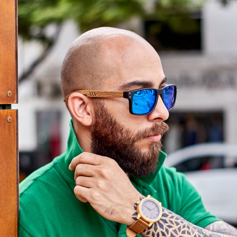 BACK IN BLACK - BLUE // Gafas de Sol con Madera