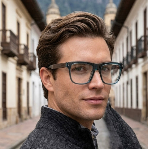 BLACK HOLE SUN - BLUE TRANSLUCENT // Gafas de Sol con Madera
