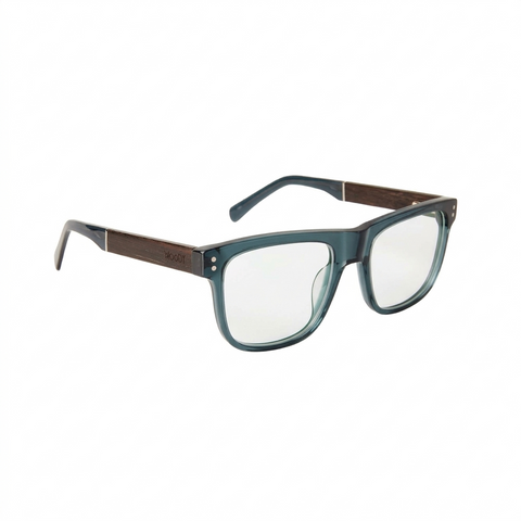 BLACK HOLE SUN - BLUE TRANSLUCENT // Gafas de Sol con Madera