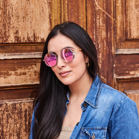 PIECE OF MY HEART - PINK // Gafas de Sol con Madera
