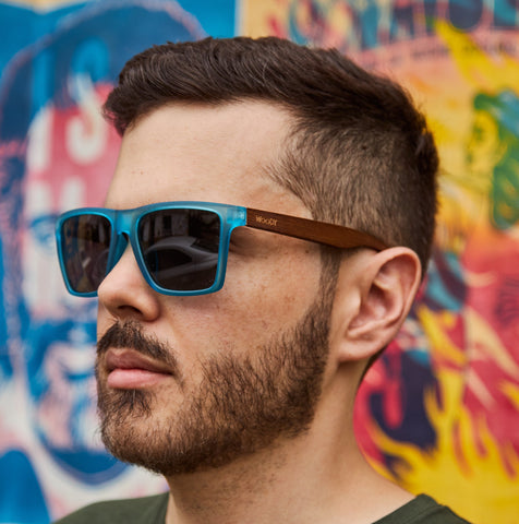 ENJOY THE SILENCE - DARK BLUE // Gafas de Sol con Madera