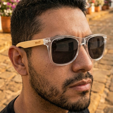 WALK THIS WAY - BLACK TRANSLUCENT // Gafas de Sol con Madera