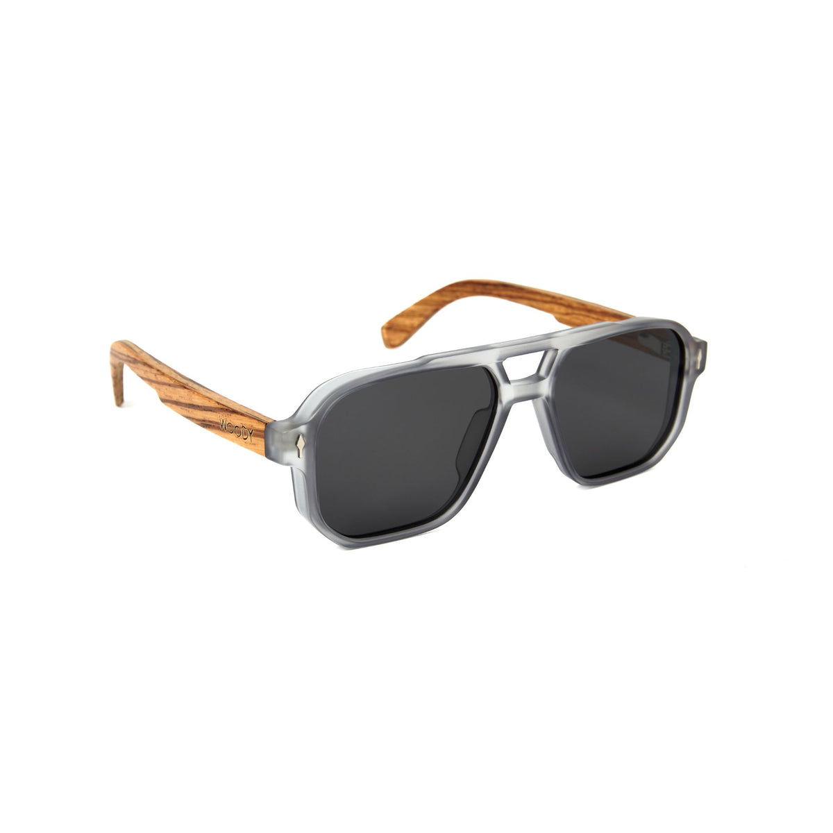 HIGH VOLTAGE - GRAY TRANSLUCENT // Gafas de Sol con Madera