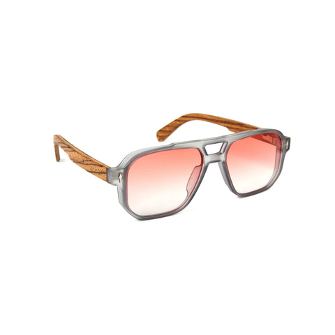HIGH VOLTAGE - GRAY TRANSLUCENT // Gafas de Sol con Madera