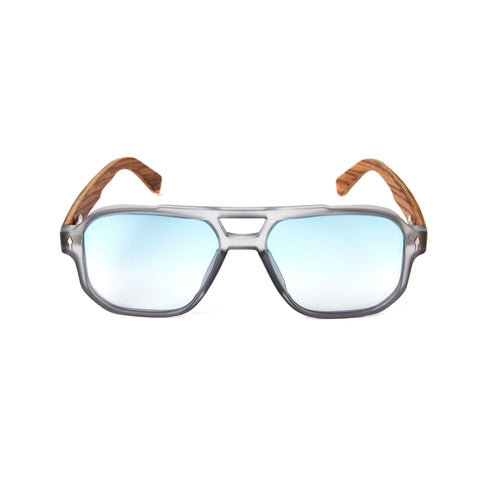HIGH VOLTAGE - GRAY TRANSLUCENT // Gafas de Sol con Madera