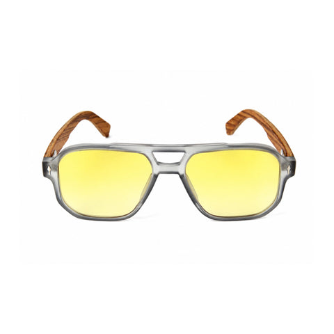 HIGH VOLTAGE - GRAY TRANSLUCENT // Gafas de Sol con Madera