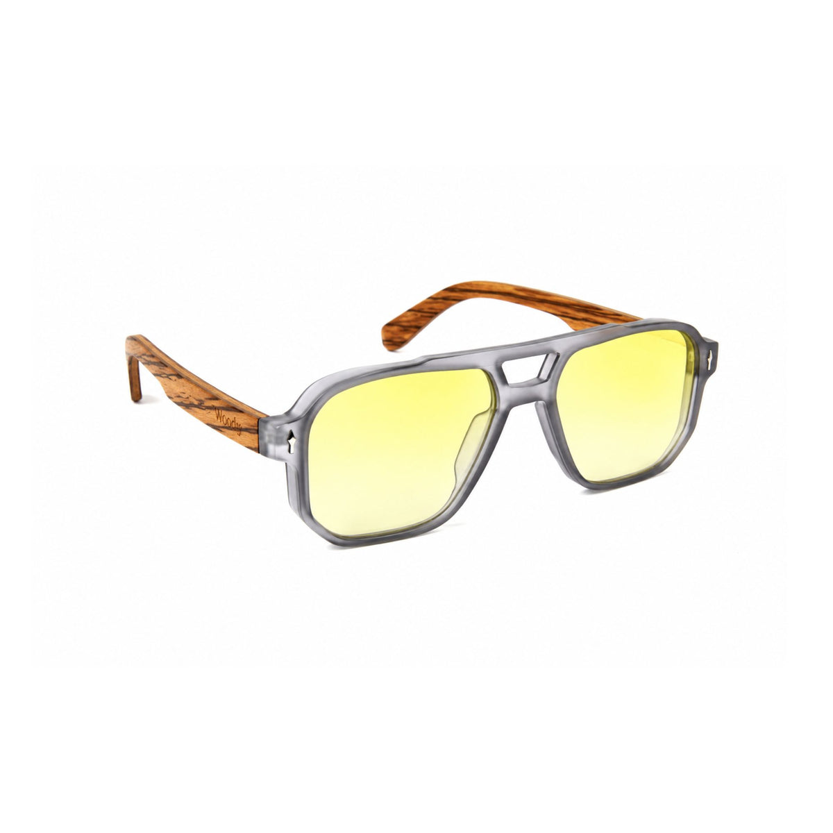 HIGH VOLTAGE - GRAY TRANSLUCENT // Gafas de Sol con Madera