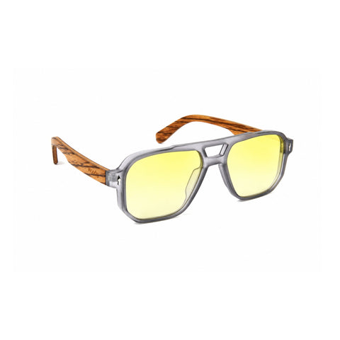 HIGH VOLTAGE - GRAY TRANSLUCENT // Gafas de Sol con Madera